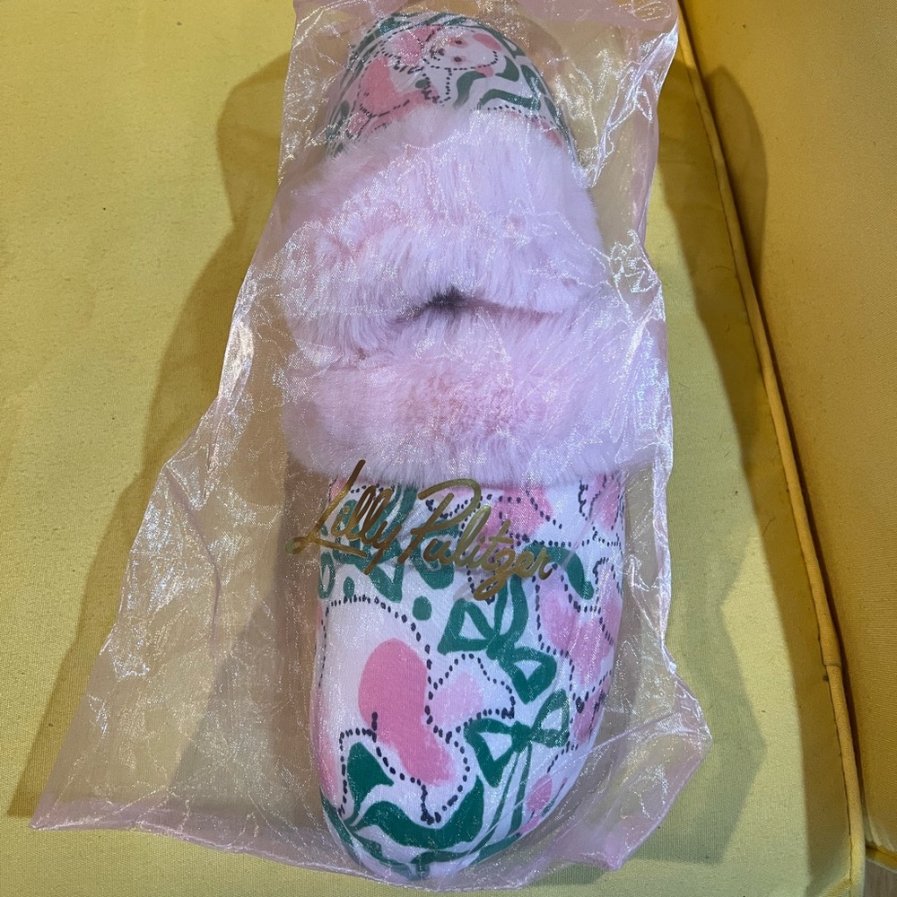 Lilly Pulitzer Pink Quartz Plush Slippers